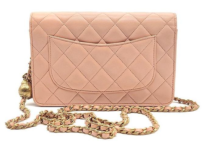 Chanel Mini borsa a tracolla WOC Golden Ball in agnello Arancione - vista 3