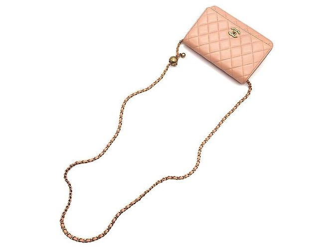 Chanel Mini borsa a tracolla WOC Golden Ball in agnello Arancione - vista 4