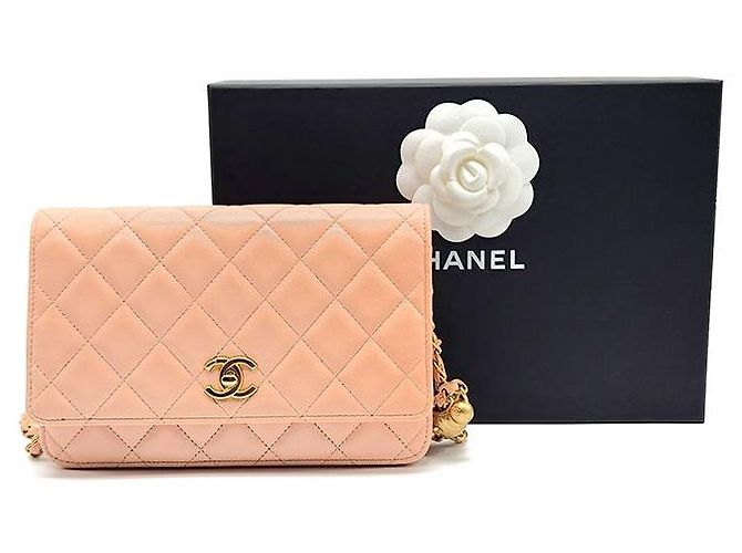 Chanel Mini borsa a tracolla WOC Golden Ball in agnello Arancione - vista 9