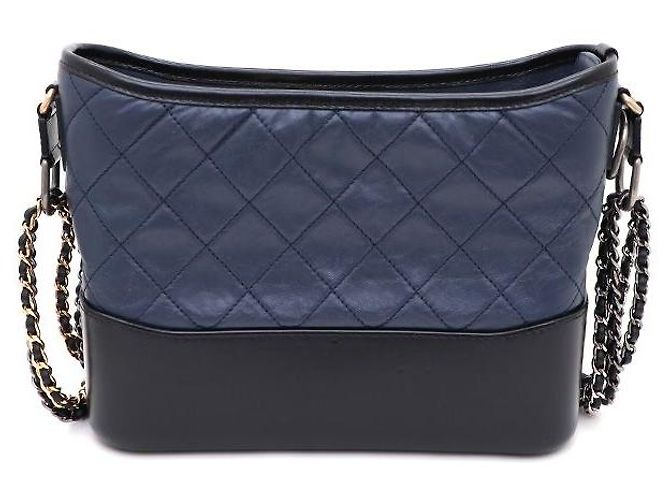 Chanel Bolsa de Ombro e Transversal New Medium Gabrielle em Pele de Vitelo Azul - vista 3