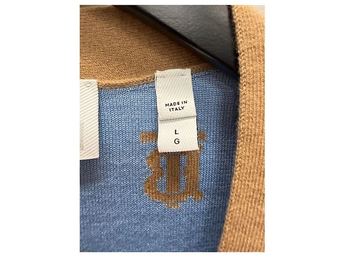 Burberry Monogram Wool Silk Blend Cardigan Brown - view 6