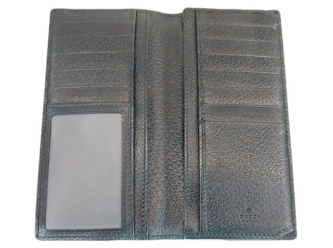 Gucci Portafoglio lungo in pelle GG Marmont con scomparto per documenti Nero Logo Oro Marmont - vista 3