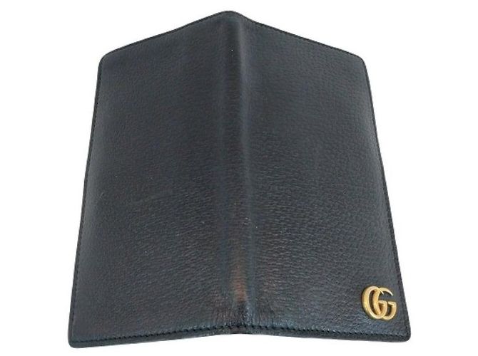 Gucci Portafoglio lungo in pelle GG Marmont con scomparto per documenti Nero Logo Oro Marmont - vista 7