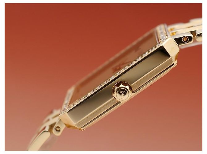Piaget Protocol Goldene Damenuhr mit großem Diamanten - Ansicht 11