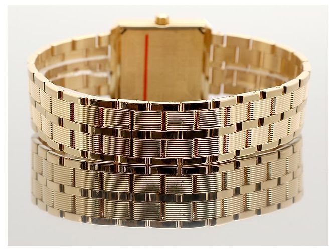 Piaget Protocol Goldene Damenuhr mit großem Diamanten - Ansicht 18