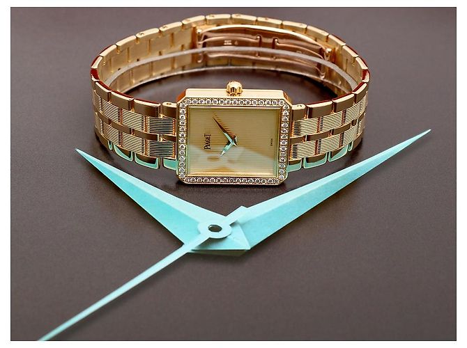 Piaget Protocol Goldene Damenuhr mit großem Diamanten - Ansicht 20