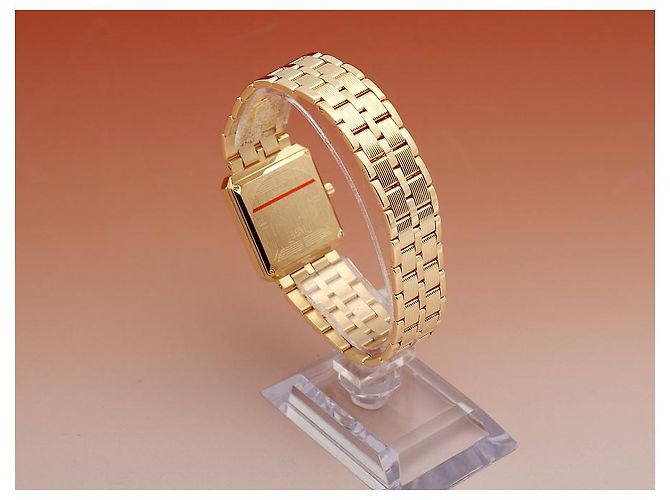 Piaget Protocol Goldene Damenuhr mit großem Diamanten - Ansicht 5
