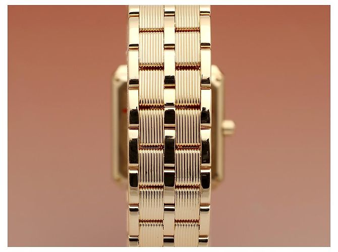 Piaget Protocol Goldene Damenuhr mit großem Diamanten - Ansicht 8