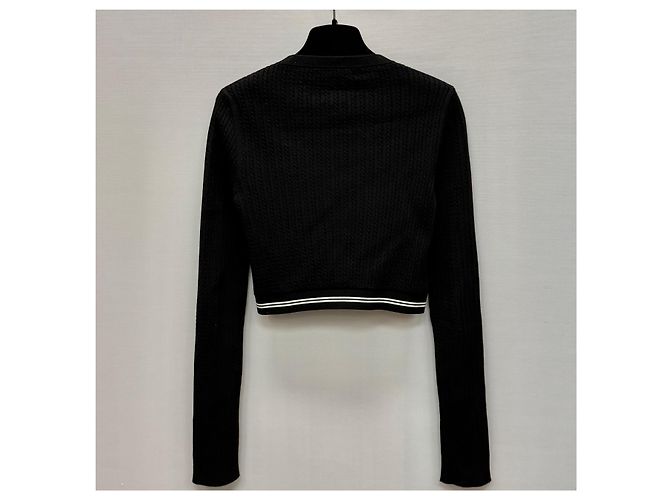 Miu Miu Logo Strickjacke mit Reißverschluss Silber - vista 5