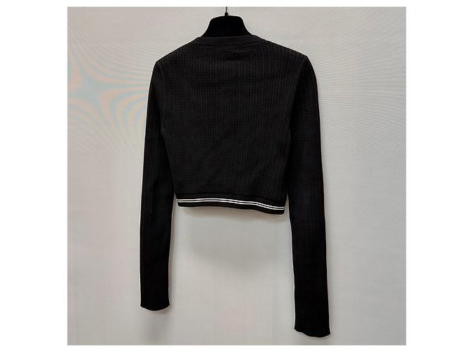 Miu Miu Logo Strickjacke mit Reißverschluss Silber - vista 6