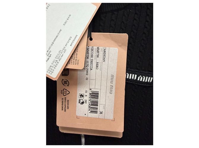 Miu Miu Logo Strickjacke mit Reißverschluss Silber - vista 8