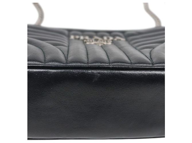 Prada Borsa a Spalla Black Diagram Chain Nero - vista 5