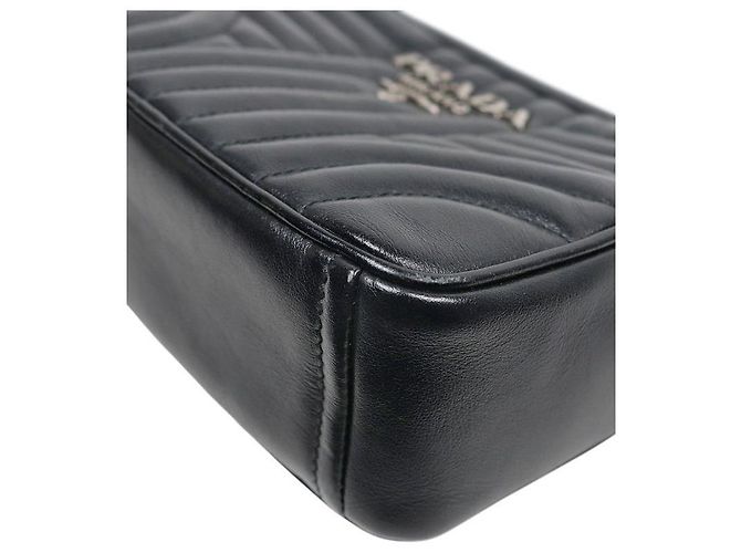 Prada Borsa a Spalla Black Diagram Chain Nero - vista 6