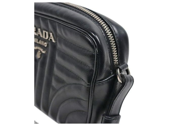 Prada Borsa a Spalla Black Diagram Chain Nero - vista 7