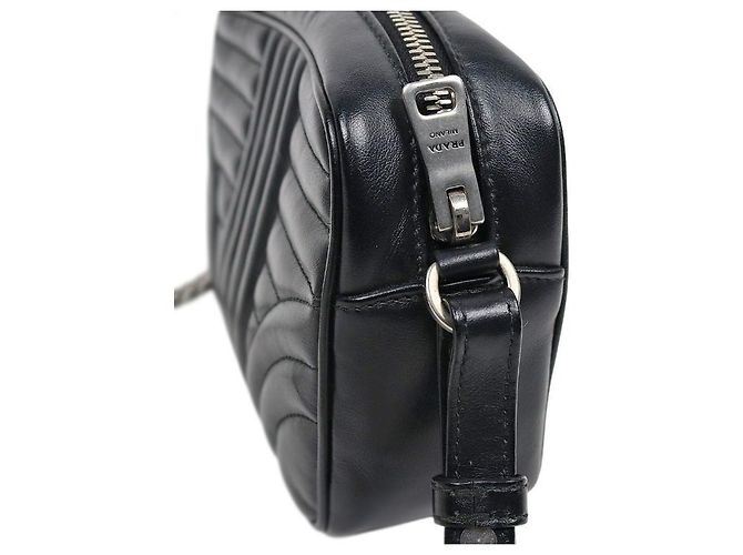 Prada Borsa a Spalla Black Diagram Chain Nero - vista 8