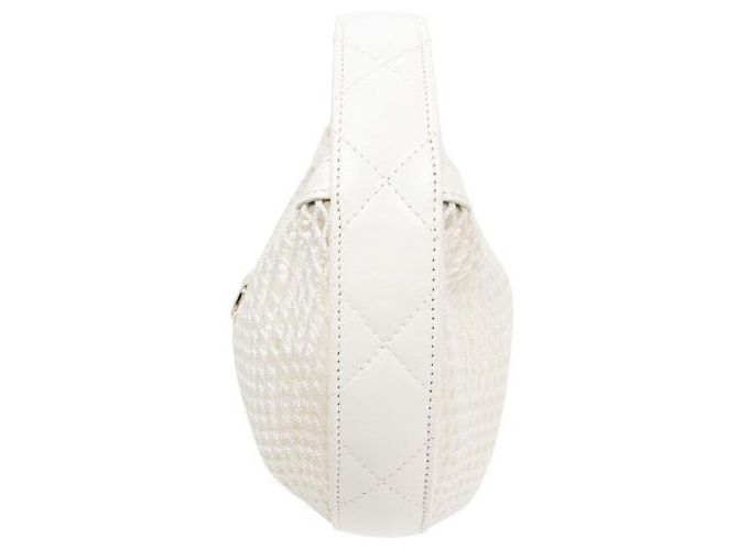 Chanel Borsa hobo a tracolla in mesh bianco - vista 2