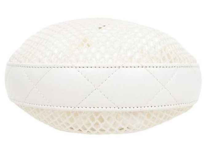 Chanel Borsa hobo a tracolla in mesh bianco - vista 4