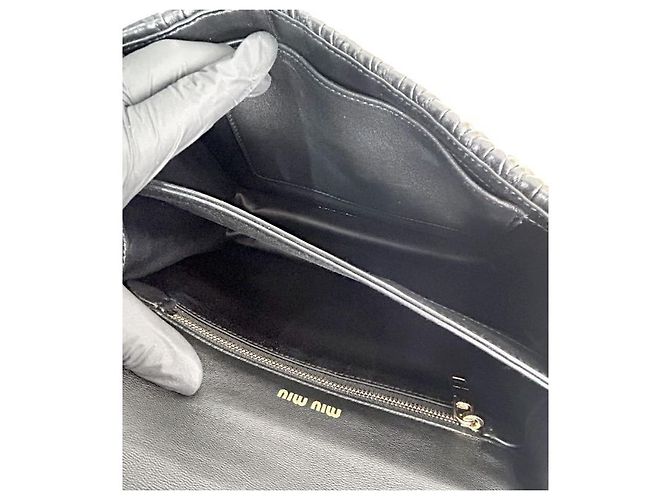 Miu Miu Borsa a Spalla Confidential Matera Nera Nero - vista 10