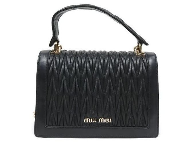 Miu Miu Borsa a Spalla Confidential Matera Nera Nero - vista 3