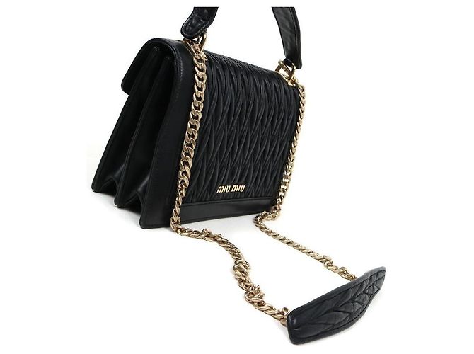 Miu Miu Borsa a Spalla Confidential Matera Nera Nero - vista 9