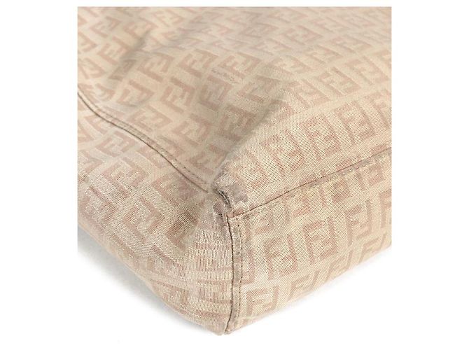 Fendi Borsa shopper a spalla in tela grigia Marrone - vista 5