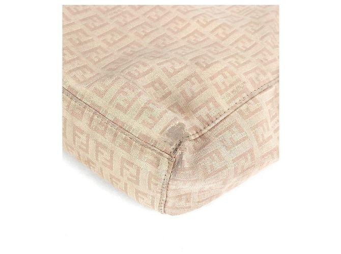 Fendi Borsa shopper a spalla in tela grigia Marrone - vista 6