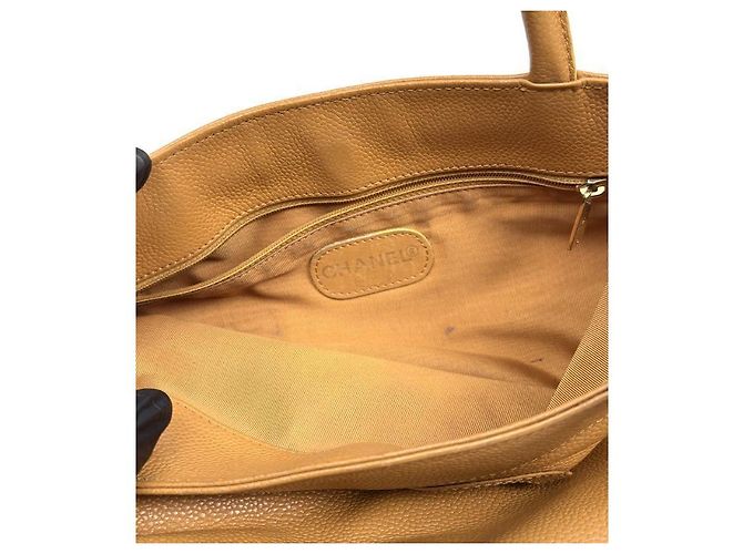 Chanel Borsa a tracolla Big CC in caviar giallo - vista 10