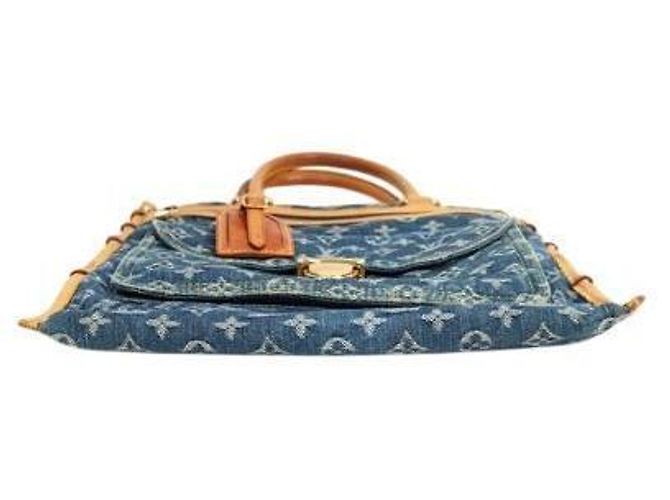 Louis Vuitton Borsa Tote in Denim Monogram Blu - vista 4