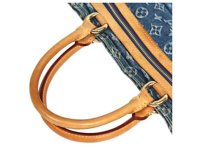 Louis Vuitton Borsa Tote in Denim Monogram Blu - vista 6