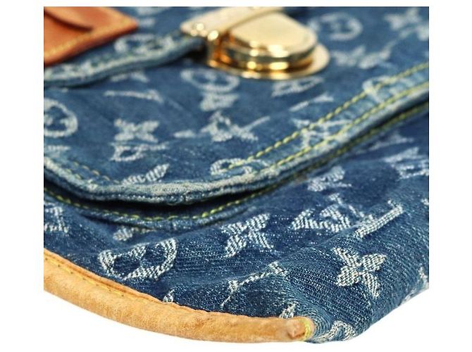 Louis Vuitton Borsa Tote in Denim Monogram Blu - vista 9