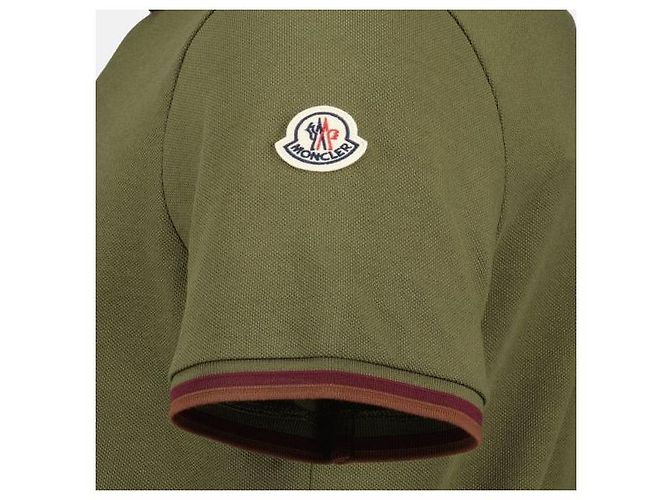 Moncler Polo de piqué de algodão com gola dupla - vista 6