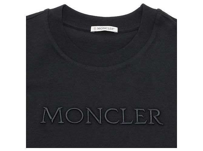 Moncler Besticktes T-Shirt aus Baumwolle mit tonalem Logo - Ansicht 4