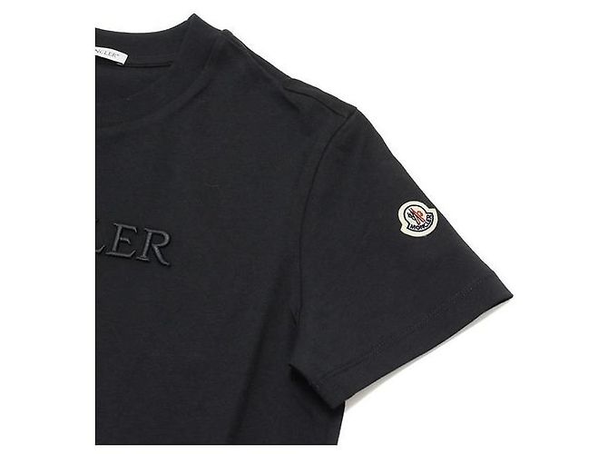Moncler Besticktes T-Shirt aus Baumwolle mit tonalem Logo - Ansicht 5