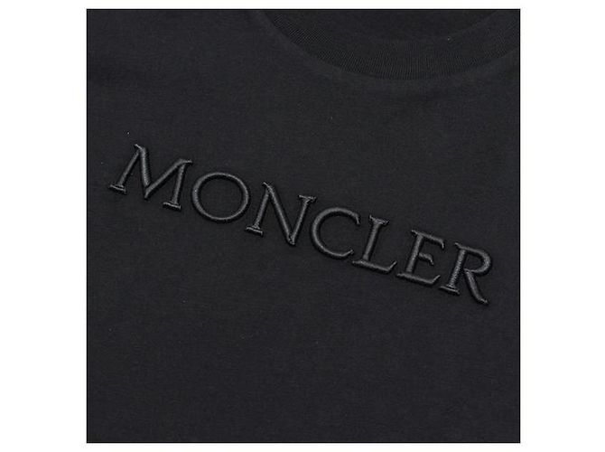 Moncler Besticktes T-Shirt aus Baumwolle mit tonalem Logo - Ansicht 7