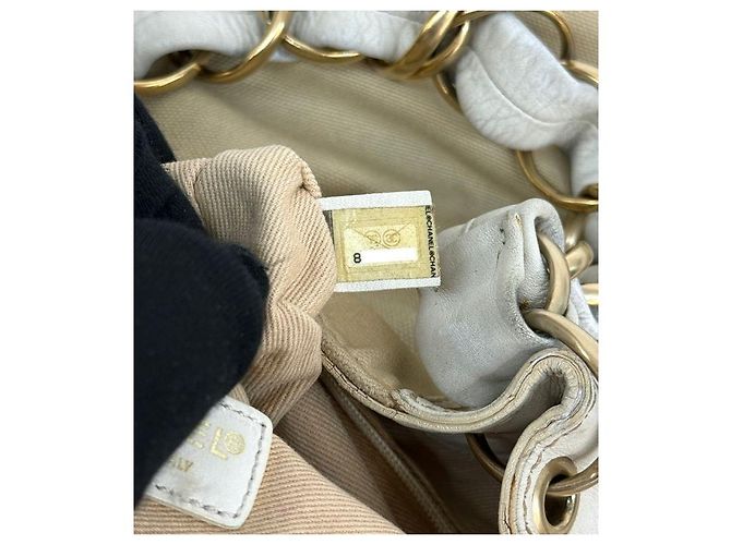 Chanel Borsa a tracolla in tessuto beige - vista 10