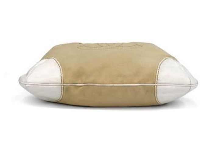 Chanel Borsa a tracolla in tessuto beige - vista 6