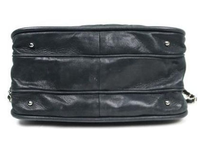Chanel Borsa a Spalla Black Glazed Quilted CC Chain Nero - vista 4