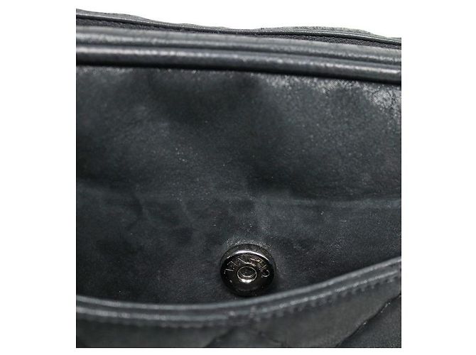 Chanel Borsa a Spalla Black Glazed Quilted CC Chain Nero - vista 5