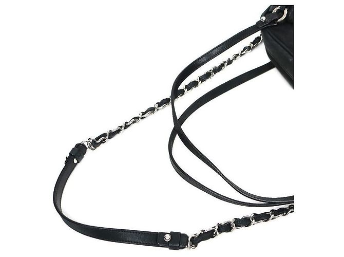 Chanel Borsa a Spalla Black Glazed Quilted CC Chain Nero - vista 7