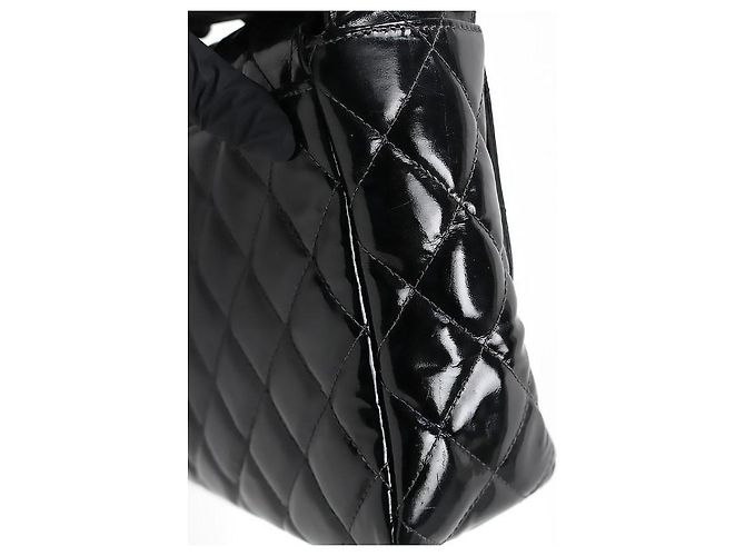 Chanel Borsa a tracolla So Black in vernice trapuntata CC Nero - vista 7