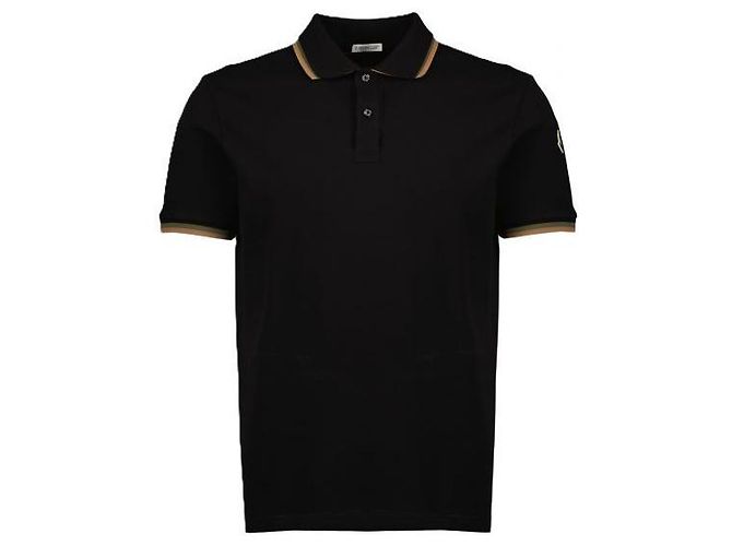 Moncler Polo de piqué de algodão com gola dupla - vista 3