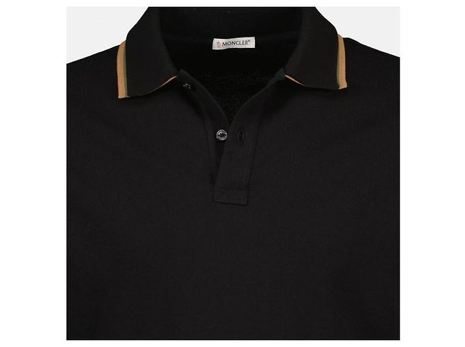Moncler Polo de piqué de algodão com gola dupla - vista 5