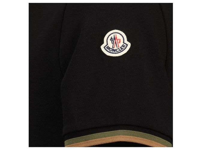Moncler Polo de piqué de algodão com gola dupla - vista 6