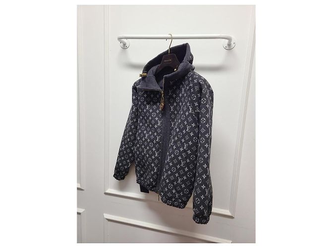 Louis Vuitton Giacca con cappuccio in jacquard monogram reversibile Marrone - vista 3