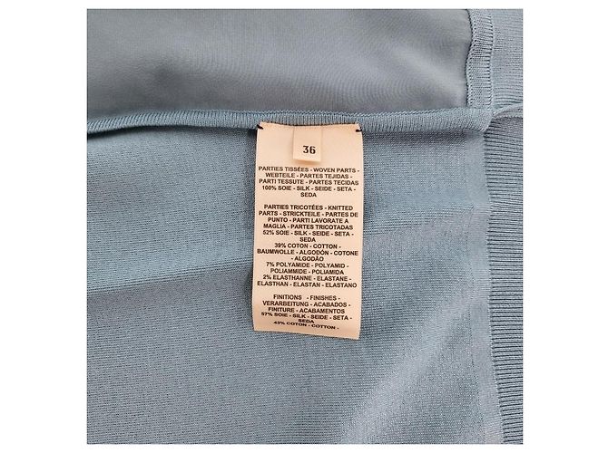 Hermès Strickjacke aus Twill mit langem Ärmel, Reißverschluss und Bandana-Muster für Damen Blau - Ansicht 10