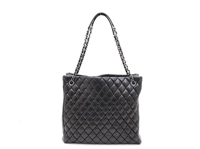 Chanel Borsa Shopper e Borsa a Spalla in Pelle di Agnello Bubble Nero - vista 3