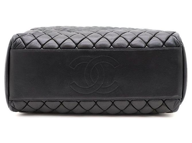 Chanel Borsa Shopper e Borsa a Spalla in Pelle di Agnello Bubble Nero - vista 7