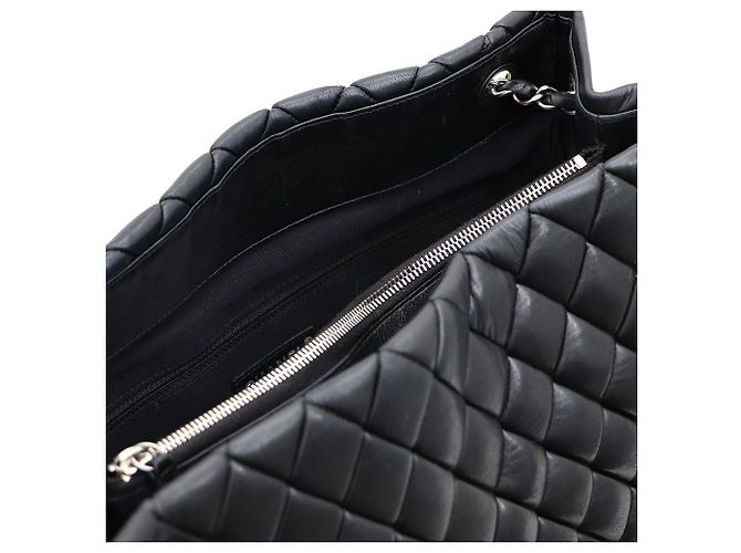 Chanel Borsa Shopper e Borsa a Spalla in Pelle di Agnello Bubble Nero - vista 8
