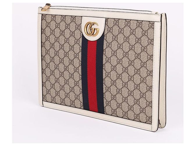 Gucci Clutch Portfolio Large Ophidia Bianco - vista 3