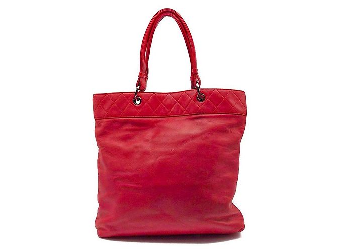 Chanel Borsa Tote CC Cabaret con frange e catena Rosso - vista 3